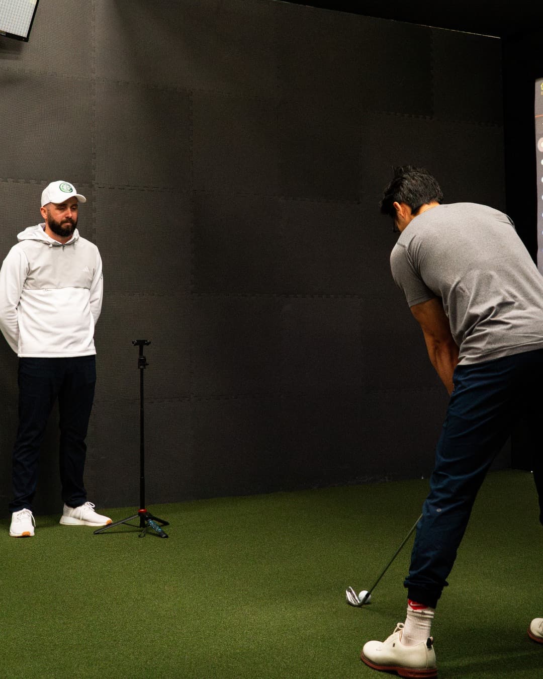 Golf lesson in progress
